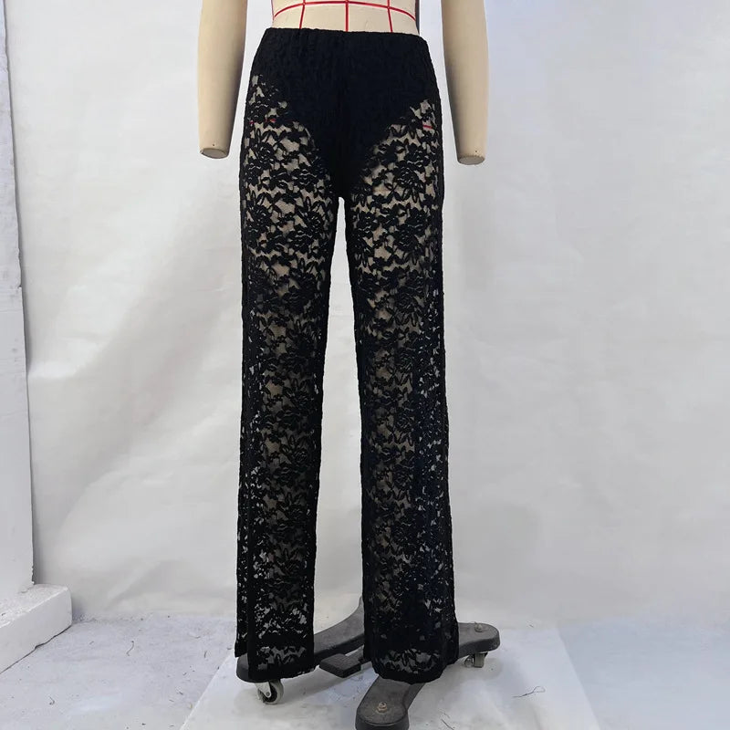 Pantalon en dentelle chic